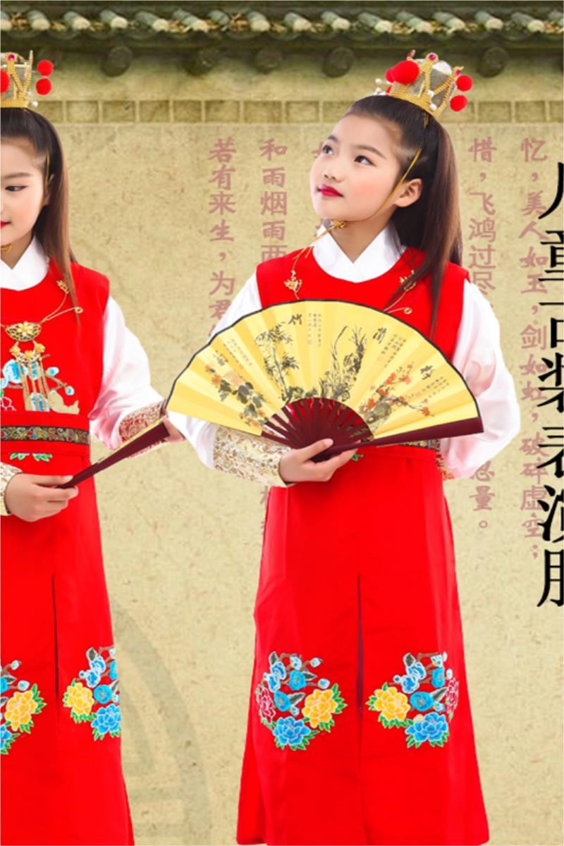服装中国风古装服红楼梦学生汉服表演戏曲小戏骨儿童古装贾宝玉演出 1