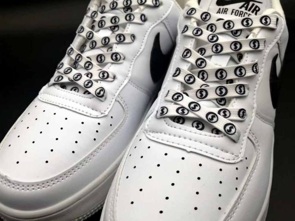 适配耐··克nik·e空军一号1970鞋带绳aj·1钱币图案af1黑白男女印花