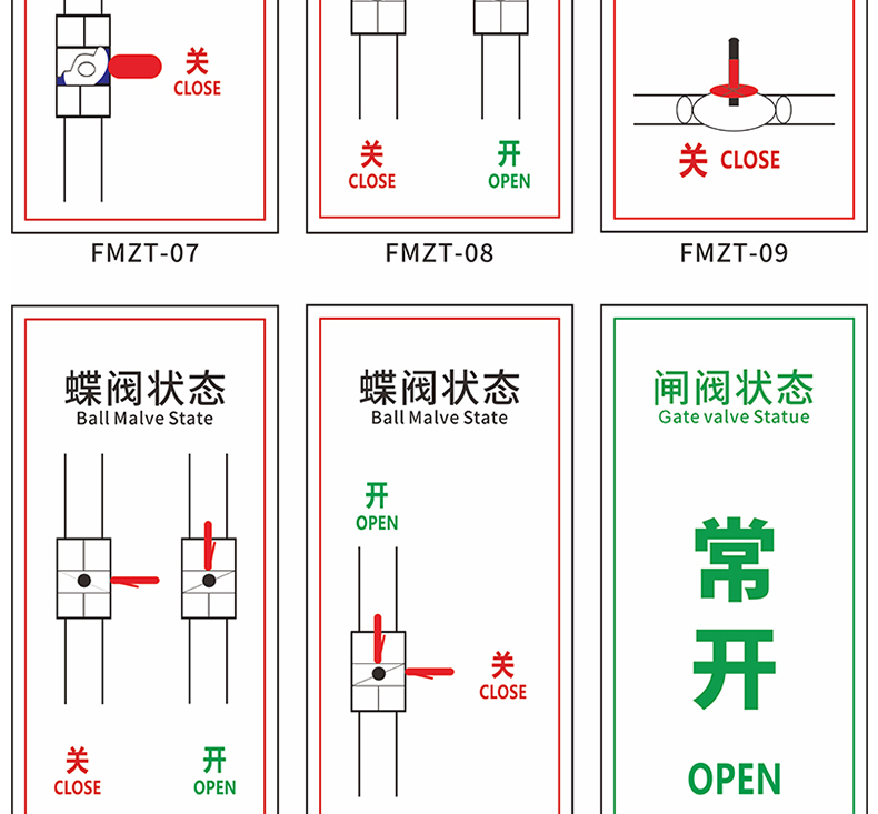 芙號閥門狀態標識牌 閥門開關標識牌 水管閥門標識 消防管道閥門標識 