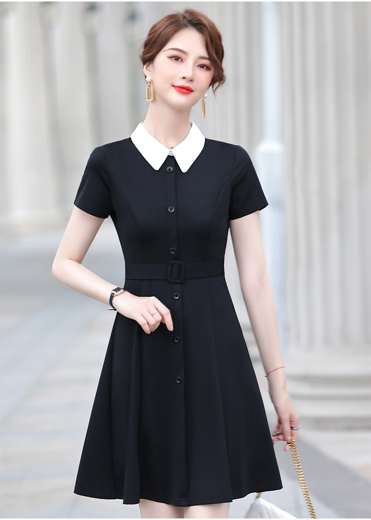 纽丰幼师服女幼儿园老师园服ol工作服面试职业套装教师衣服短袖连衣裙