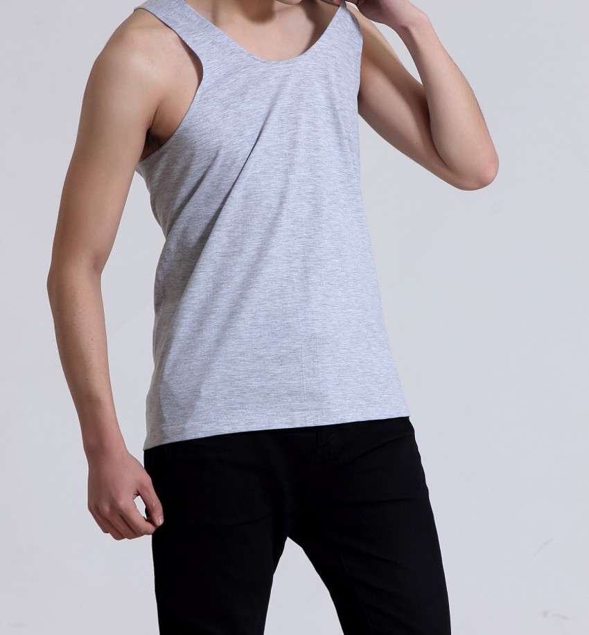 花花公子夏季大码吊带男中老年人宽松跨带纯棉背心男士老头汗衫薄款