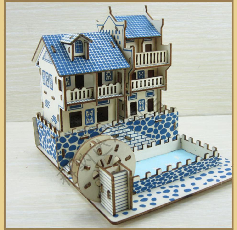 榫卯结构建筑微缩模型手工拼装木制古建筑模型别墅木屋 高难度成人