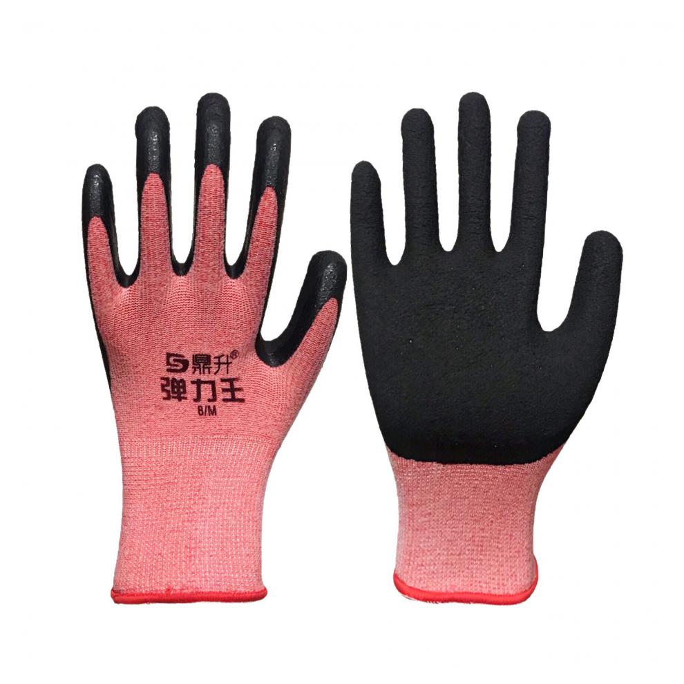 适用于12双鼎升弹力王手套乳胶发泡王橡胶劳保手套耐磨浸胶工作滑透气