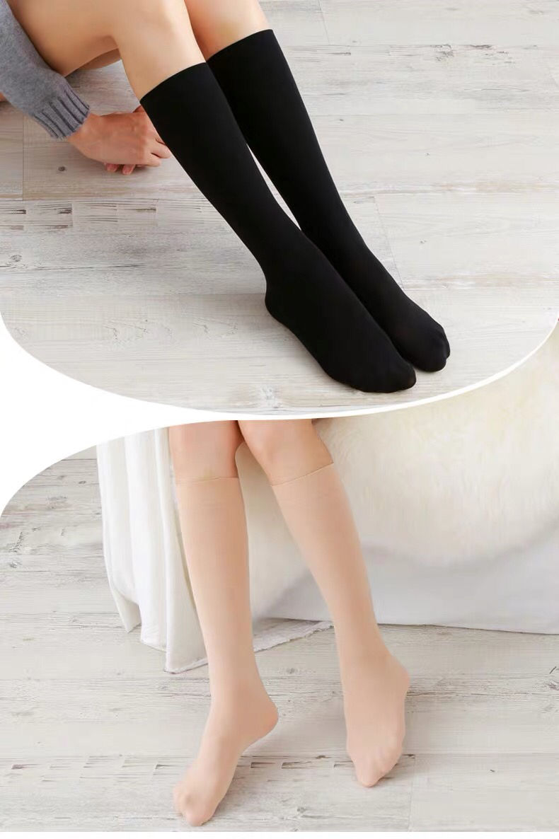 及膝小腿袜中厚加绒款长袜子肉色丝袜曼迪尚2双肤色中筒袜中厚不加绒