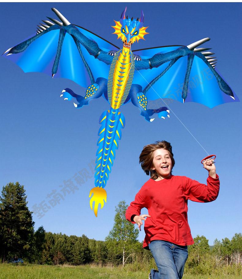 神孩子大型立体风筝 龙凤凰纸鸢大号 微风易飞创意 搞笑风筝 火龙 100