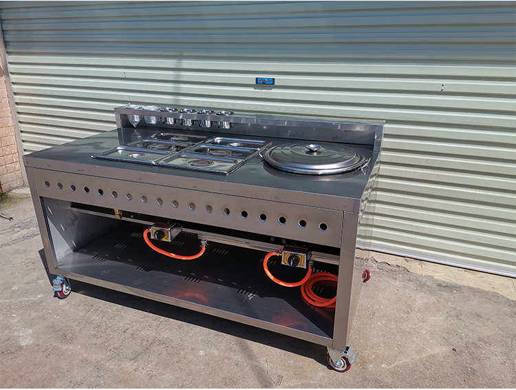车港式喷泉牛杂车商用燃气摆地摊专用多功能电热麻辣烫锅煮粉小吃车12