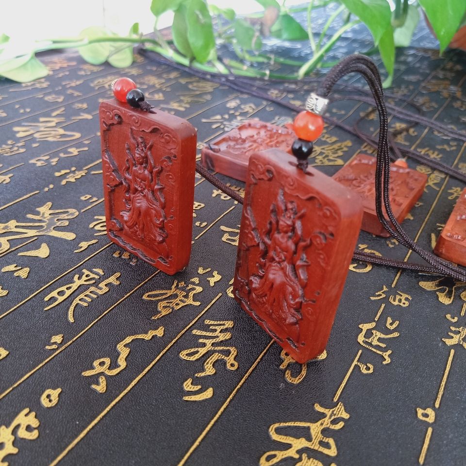 时尚配饰 精品雷击枣木九尾狐仙娘娘平安牌挂件道家法器用品平安生日