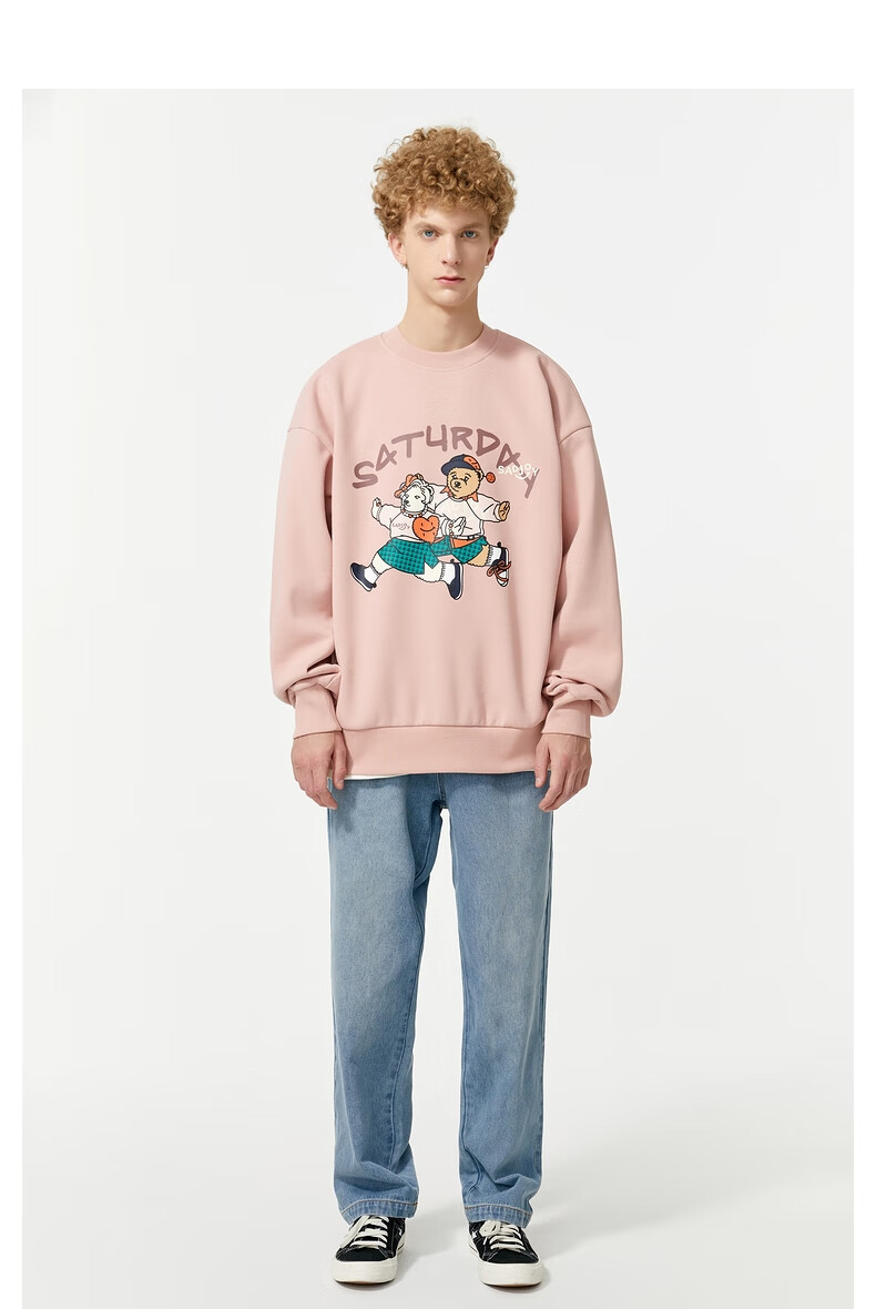 teenie weenie menteenieweenie小熊男装冬季衣多穿加绒圆领卫衣 藏青