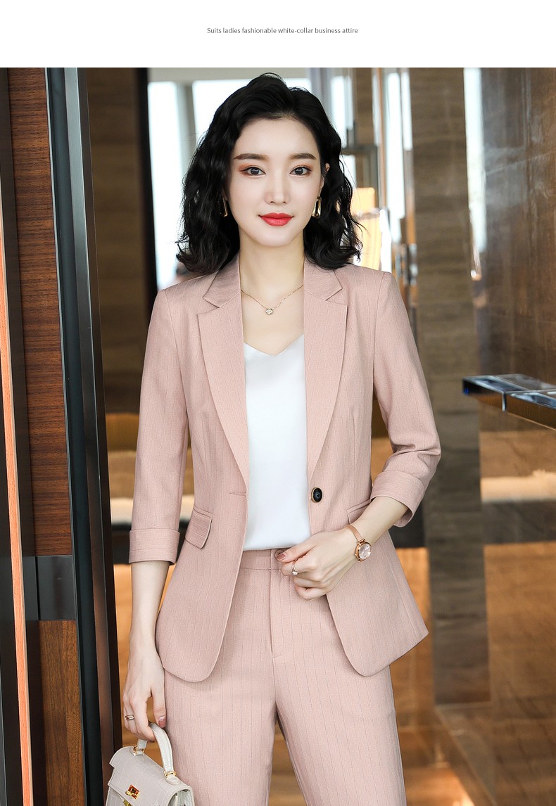 夏天短款小西装女套装外套气质修身中袖职业装夏季时尚个子休闲西服