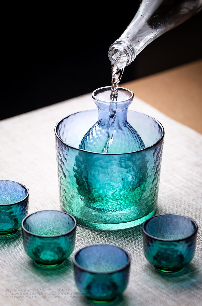 棠纪tonekey锤纹玻璃温酒器日式清酒壶温酒壶家用酒具套装烫酒壶小