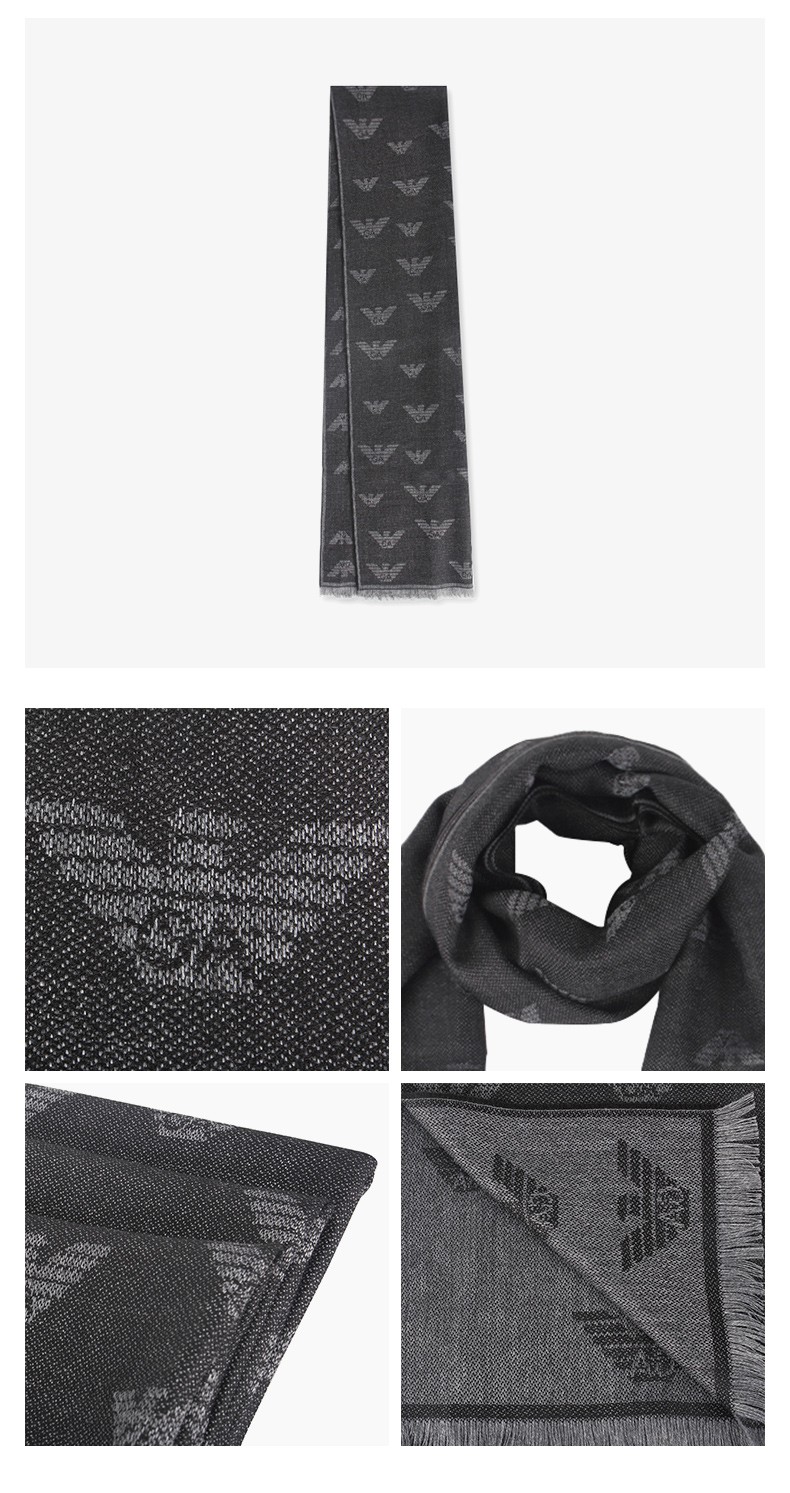 emporioarmani阿玛尼男士围巾冬季保暖围脖酒红色6250480a34800176