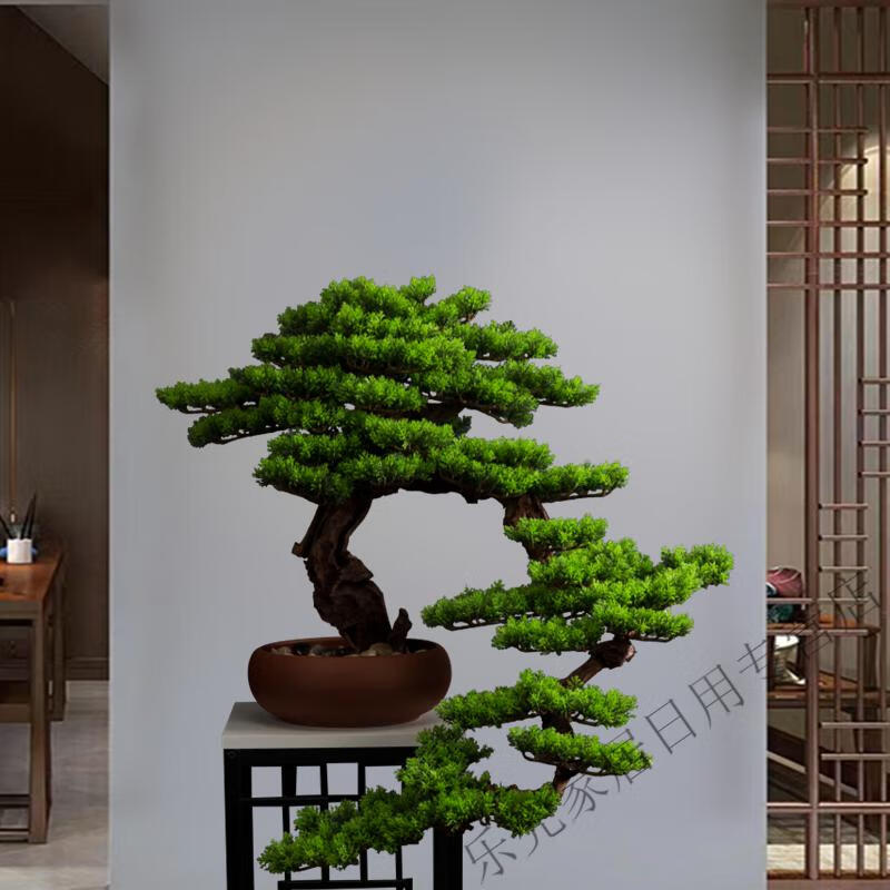 仿真迎客松假树绿植落地摆件酒店会所装饰松树客厅罗汉松软装盆景