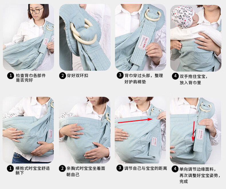 背巾婴儿宝宝四季多功能03岁通用前抱式希尔斯初生新生婴儿背带静灰