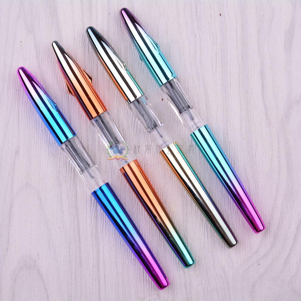 炫彩大鲨鱼钢笔 小学生专用换墨囊钢笔男女孩两用练字铱金笔 带尾巴