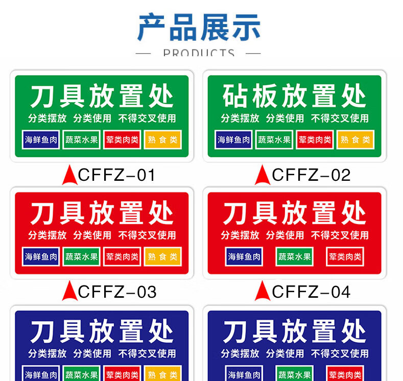 刀具放置處標識牌廚房拖把砧板毛巾抹布分類物品定位標識牌4d5s6s管理