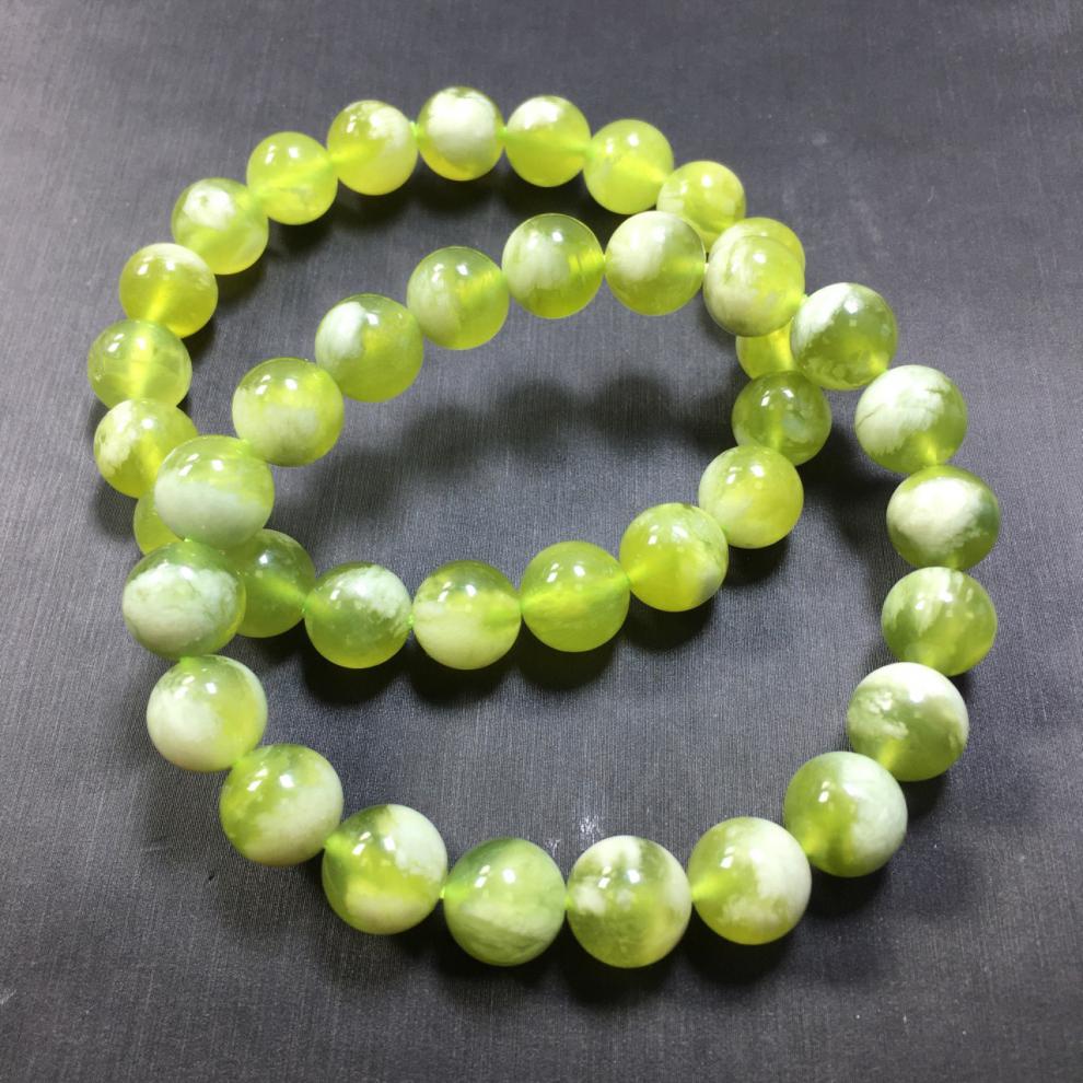 珍永远岫玉青提奶盖手链男女款冰透亮岫岩玉单圈手串女饰品礼物中秋