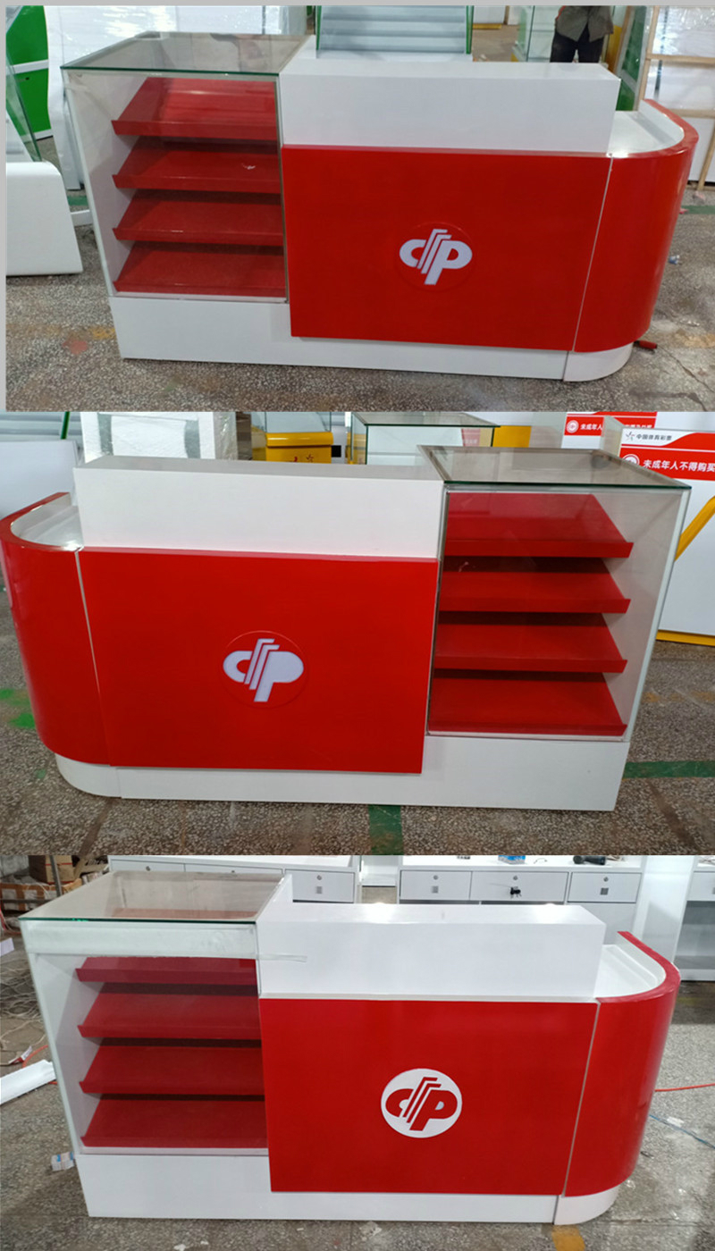 中国福利彩票柜台福彩店销售收银吧台刮刮乐玻璃即开展示柜 150*60*