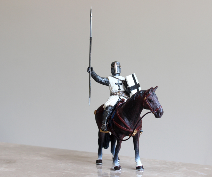 古代骑兵模型118古代兵人375寸十字军骑士团之条顿骑士团人马套装条顿