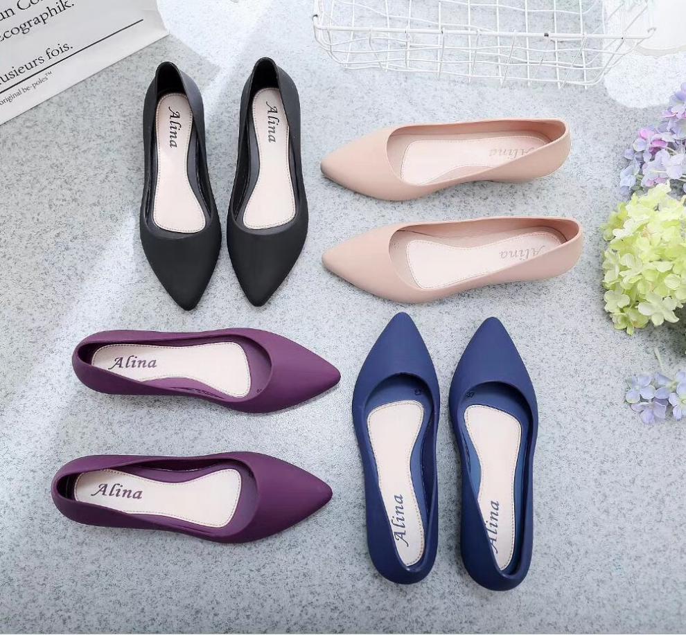 雨鞋女新款女式雨鞋夏季防水工作水鞋时尚网红学院百搭风浅口鞋 杏色