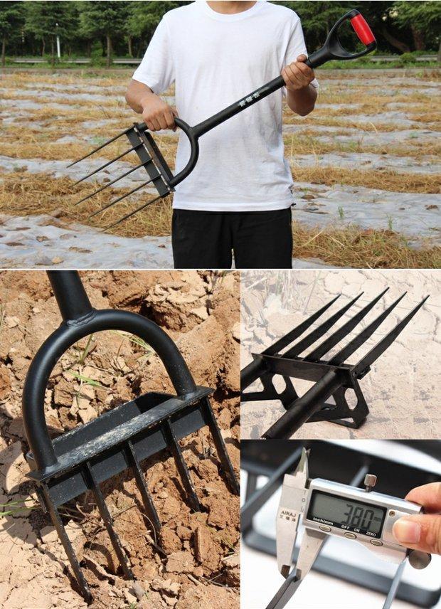 翻土神器挖土翻地户外开荒工具深翻器耙子农用人工翻地松土头翻土神器