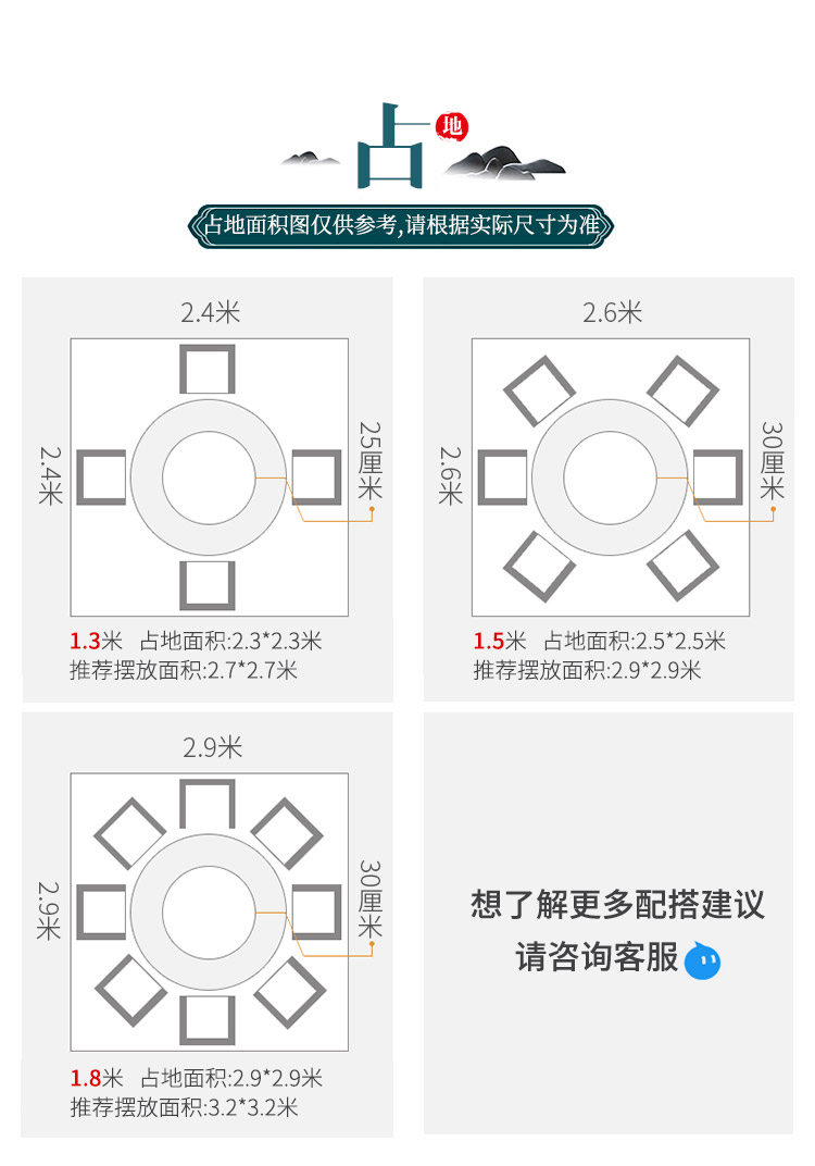 圆桌摆放尺寸示意图图片