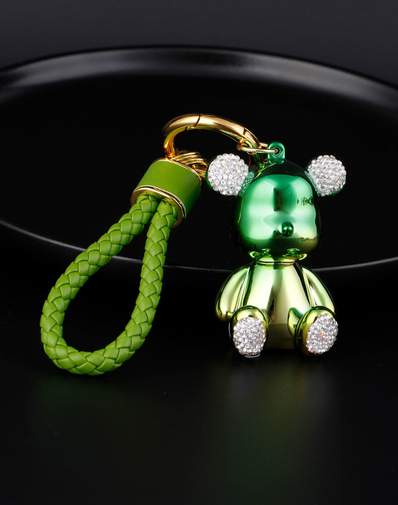 hnxc新品暴力熊挂件轻奢电镀暴力熊车钥匙扣男女精致可爱包挂件编织绳
