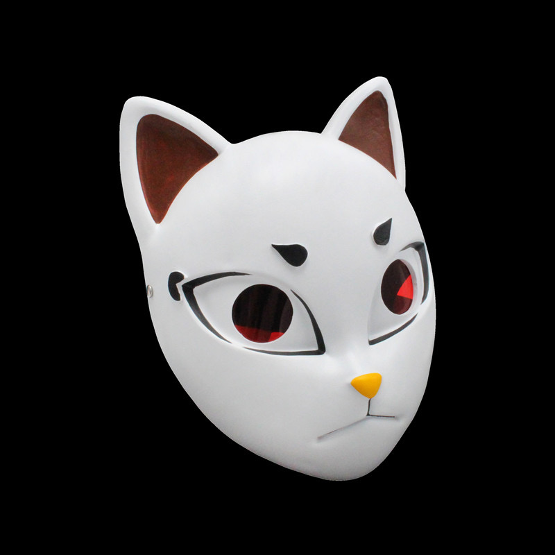 动漫日本鬼灭之刃灶门炭治郎锖兔真菰蝴蝶面具万圣节全脸狐狸cos发光