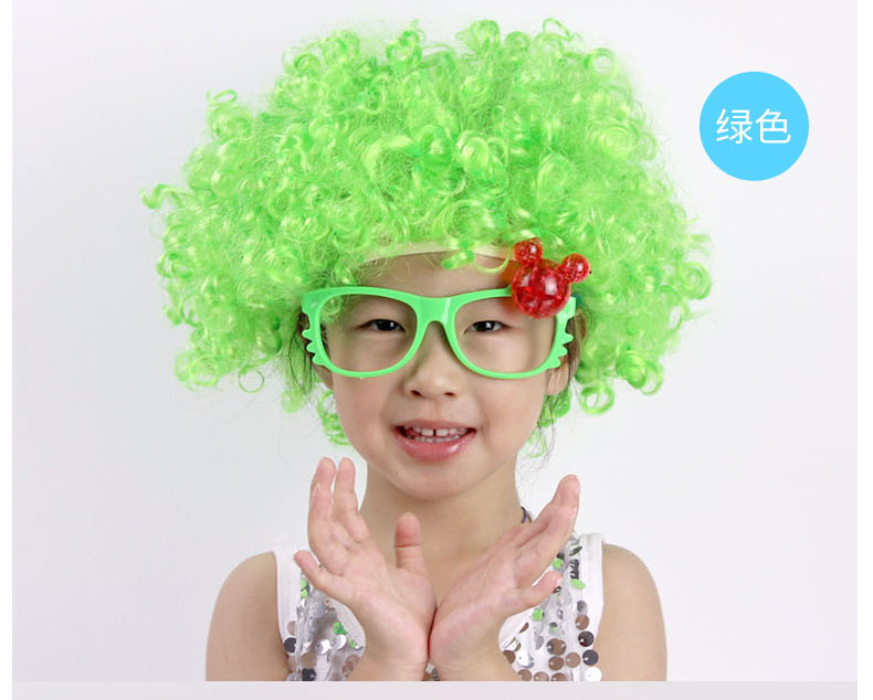 fgacct六一儿童节搞笑爆炸头假发女彩色小丑头套幼儿园表演区道具材料