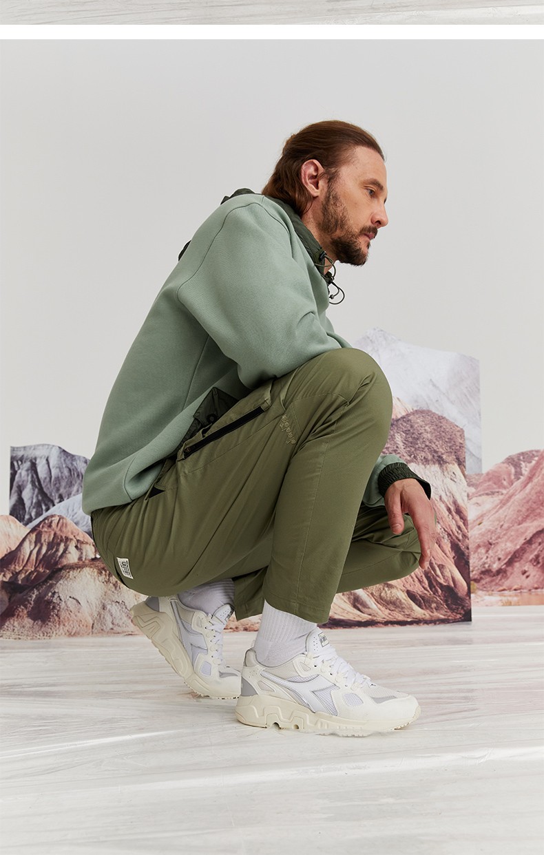 diadora迪亚多纳男装女棉涤休闲连帽卫衣潮流百搭运动套头衫 白色 l