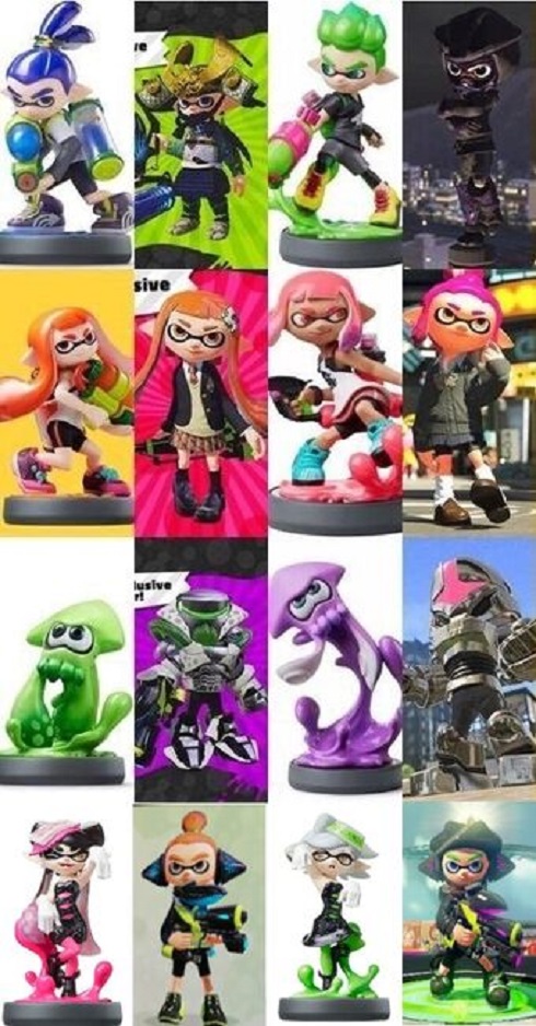 喷射战士amiibo 喷射战士2splatoon章鱼组合乌贼现货 一套12个 现货