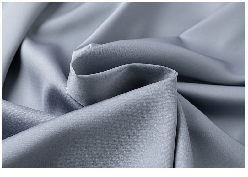 丝绸睡裙性感长袖中长款宽松长裙薄款春秋韩版2021新款灰蓝色m80102斤