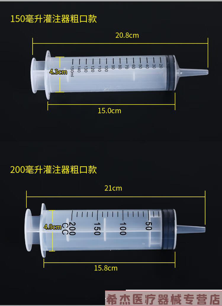 大號大容量型針筒針管注射器沖洗喂藥餵食灌腸打鼻飼灌注流食助推的60