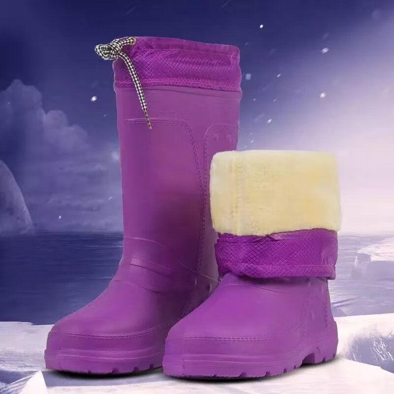 zr】eva泡沫超轻可拆卸加棉雨鞋男式棉雨靴防滑耐渔业棉水靴泡沫水鞋