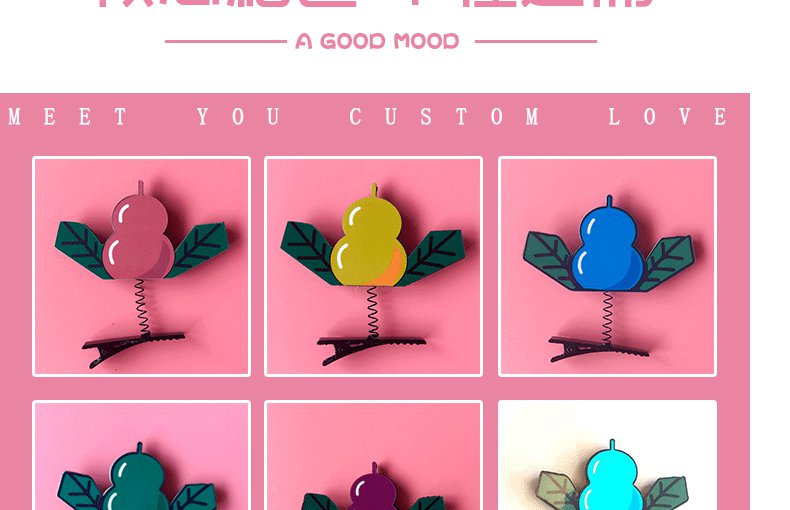 葫芦娃兄弟套装定制发夹搞笑拍照道具原创设计创意头饰品彩印发卡红