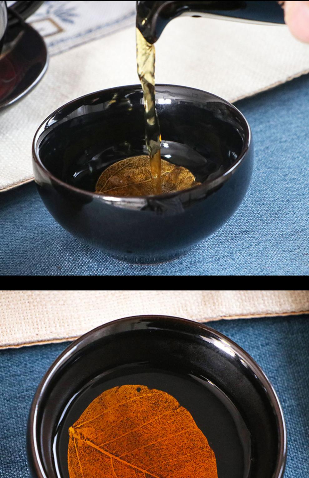 2022新款名家周世义名家周世义手工木叶建盏茶杯茶具套装高端主人杯茶