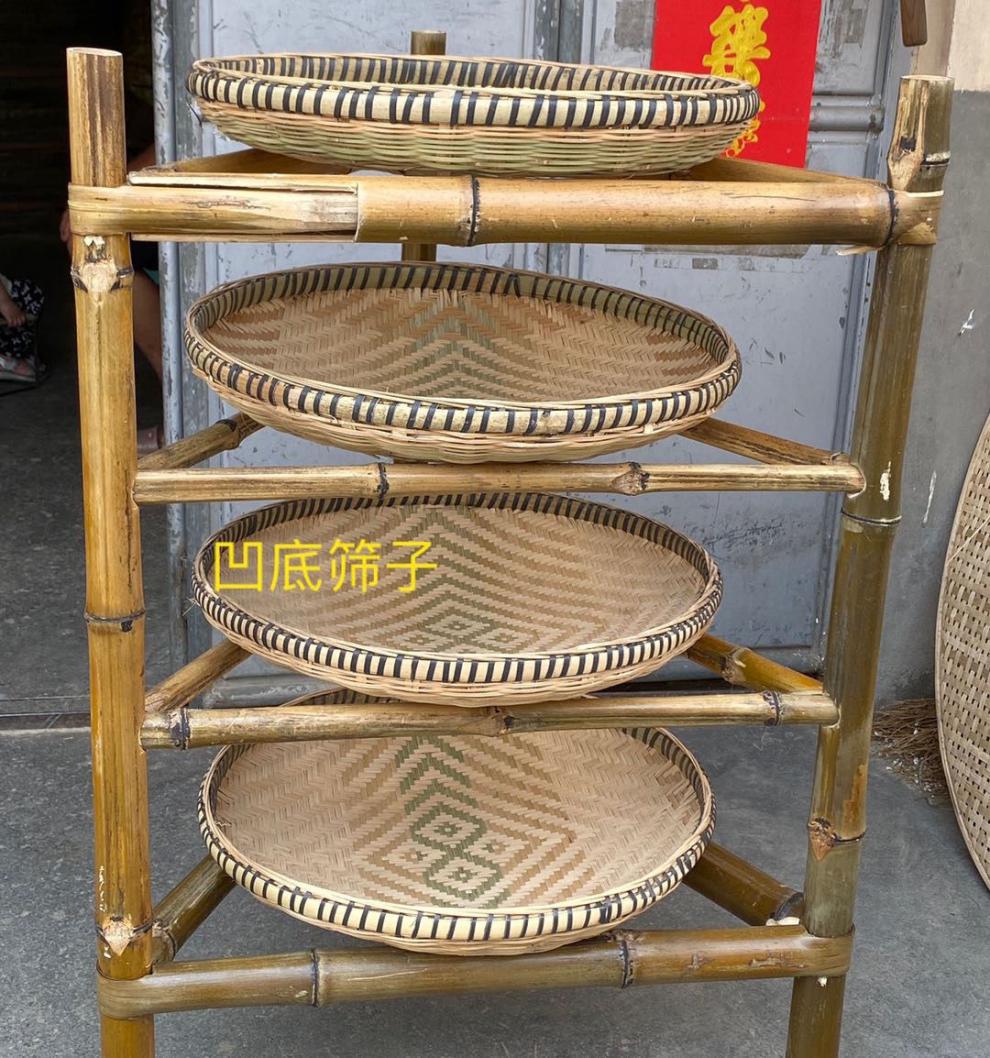 舞万花竹架子置物架火锅架竹编簸箕竹制品多层楠竹三脚竹架菜架子天然