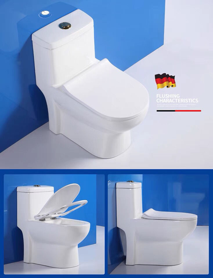 直冲式马桶直排式家用抽水马桶大口径大便器冲落式防臭直落座便器