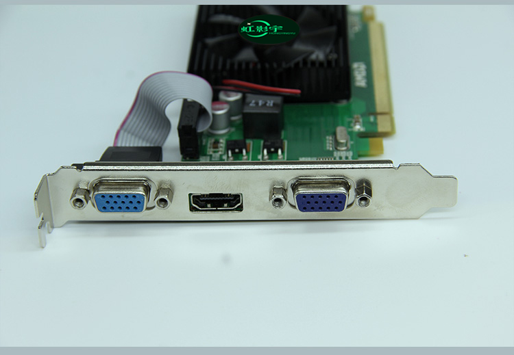 多屏炒股显卡hd63502gddr3pcie双vga 多屏扩展复制小机箱半高 4gb