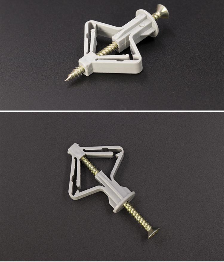 飞机胀管石膏板膨胀螺丝塑料膨胀管涨塞蝴蝶胀塞胶塞空心砖膨胀塞 m4*