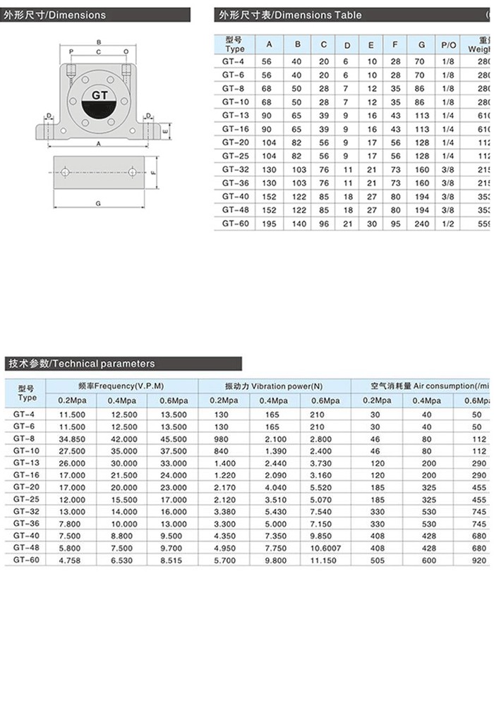 涡轮振动器气动振动器震工业振荡器8gt10gt16gt20gt25气动锤可开发票