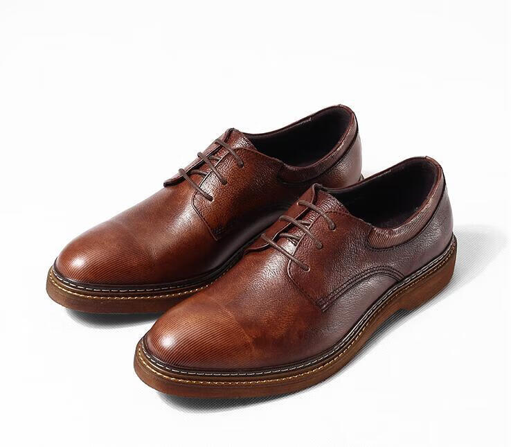 那不勒斯意式绅士休闲皮鞋男士高端皮鞋定制固特异手工拉线英伦软面皮