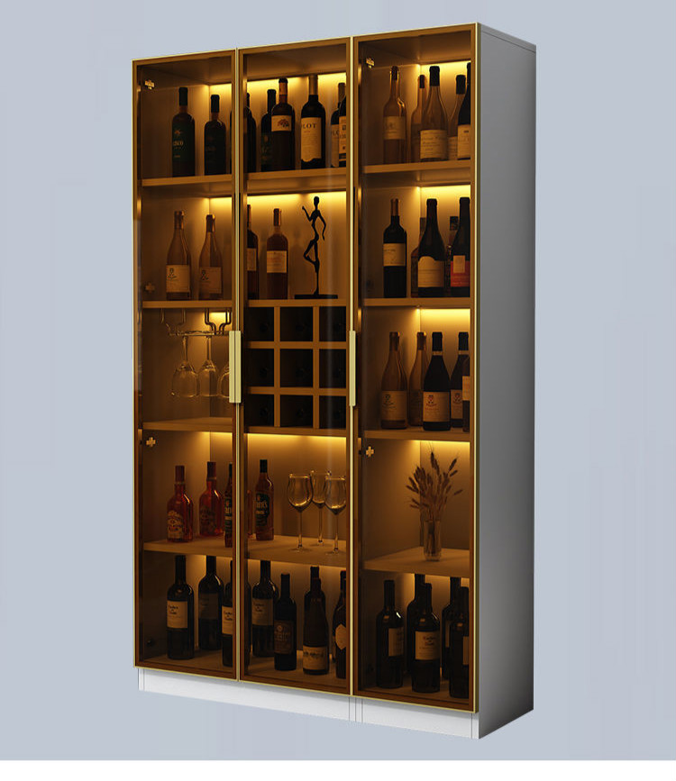 吉安达新款实木酒柜家用客厅靠墙玻璃酒柜小酒柜玻璃门酒柜展示柜酒柜