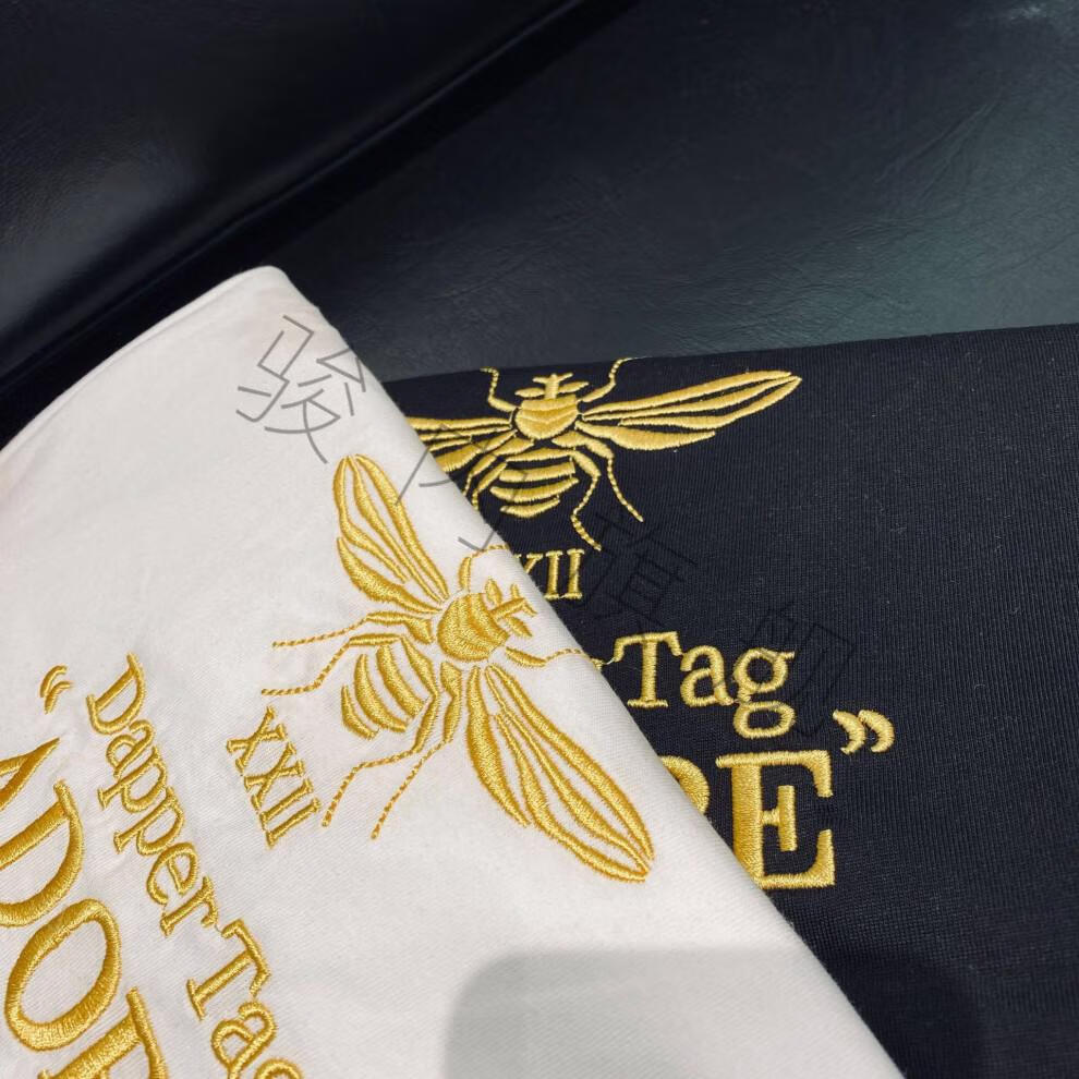 【抖音同款】小蜜蜂男装polo男短袖小蜜蜂刺绣t恤男士潮牌翻领港风