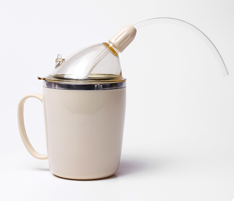 流食护理杯吸管杯卧床老人用挤压硅胶奶瓶老年人病人喝水防呛水杯 d款