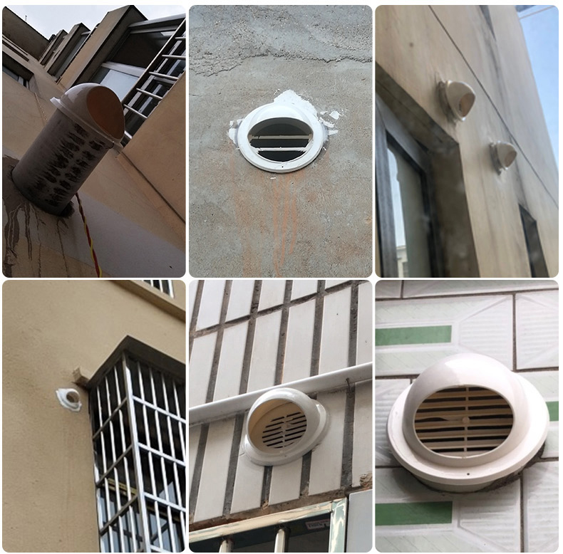 pvc风帽外墙出风口防风罩防雨帽油烟机通风口盖透气帽塑料排风口75mm