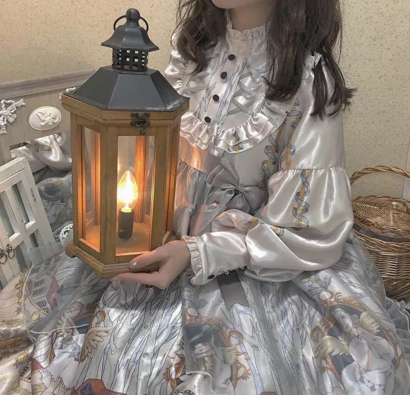 天使街道反光op洛丽塔lolita连衣裙天街长袖魔法龙帕夫秋冬lo裙 op