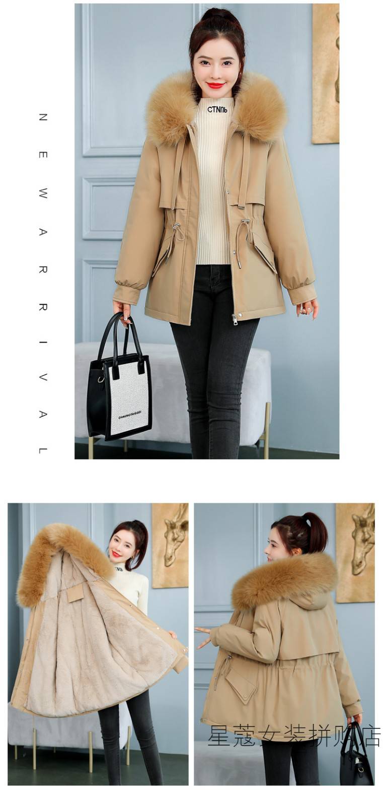 哲卜女韩版2021新款羊羔毛宽松派克服女外套8812皮蛋绿m812浅绿色l