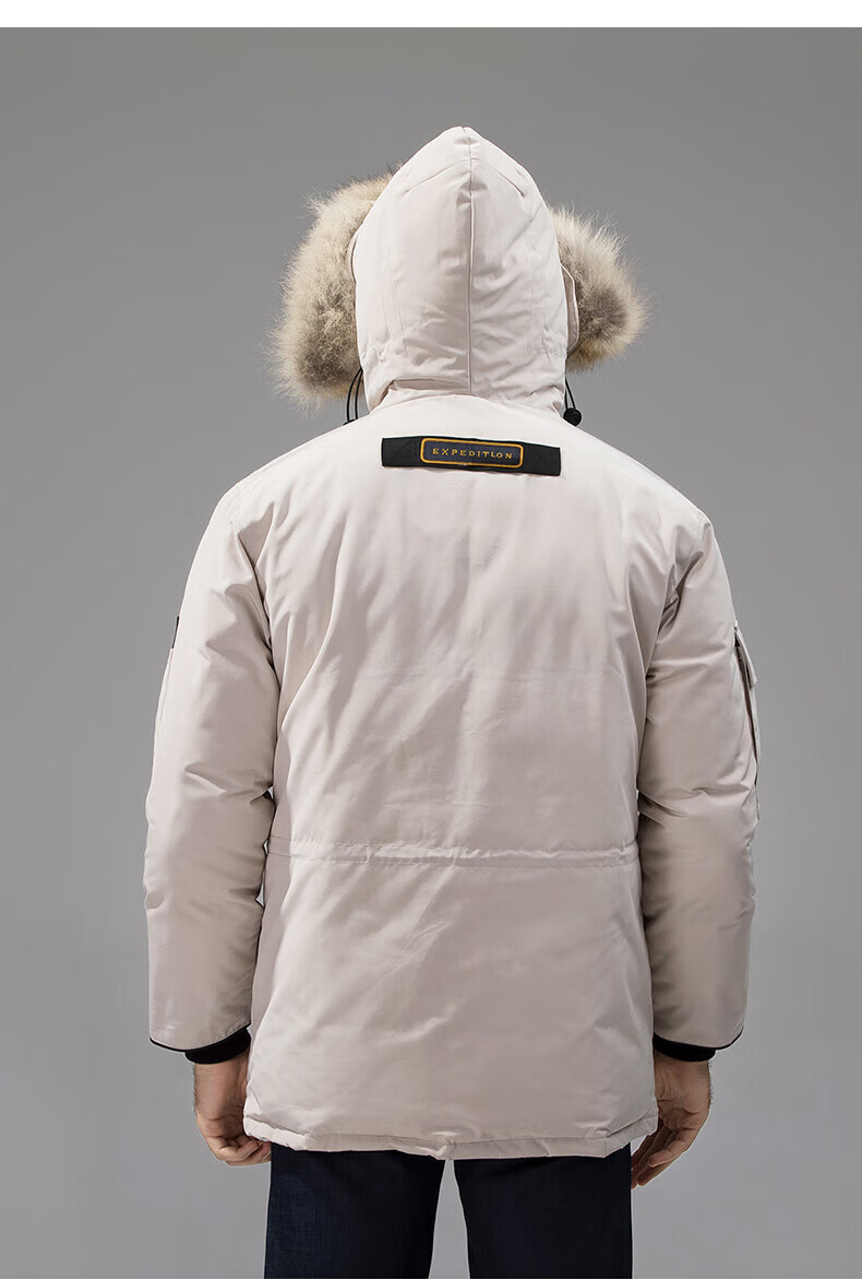 大鹅羽绒服女石墨灰黑标08远征中长款派克服大码情侣外套男士风可拆卸