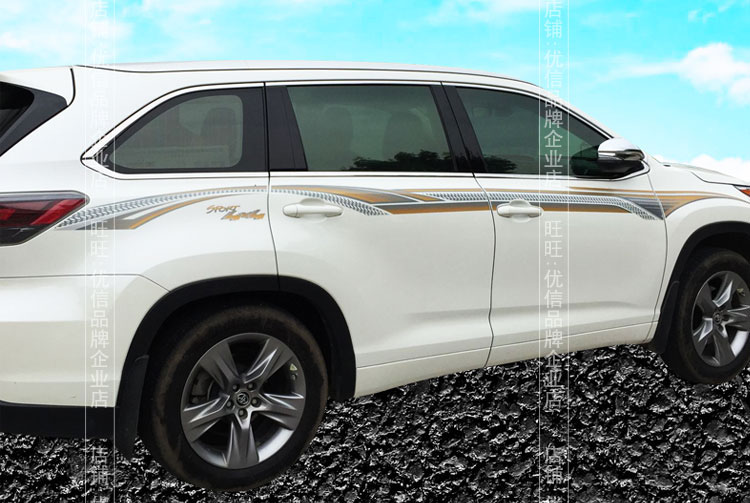 标跃-款丰田汉兰达车身彩条汉兰达腰线贴纸汽车车贴拉