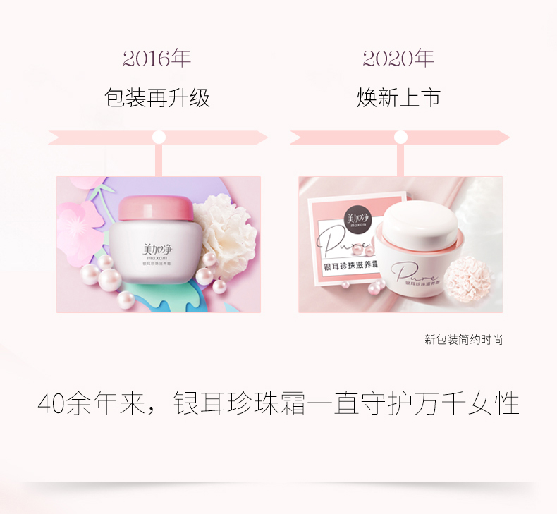 美加净（MAXAM） 银耳珍珠霜 补水保湿滋润日晚霜雪花膏 国货护肤品男女通用 珍珠霜80g